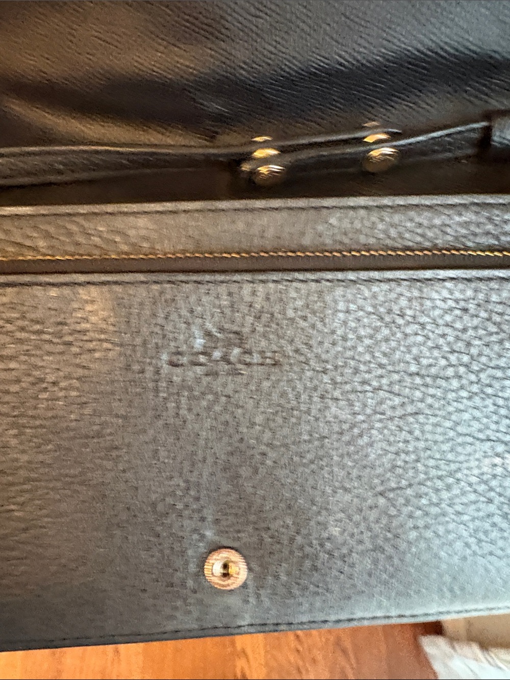 Coach Black Pebbled Leather Crossbody Wallet - Picture 4 of 10